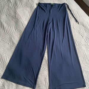 Lauren Ralph Lauren Deep Blue Wide-Leg Pants
